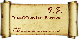 Istvánovits Perenna névjegykártya